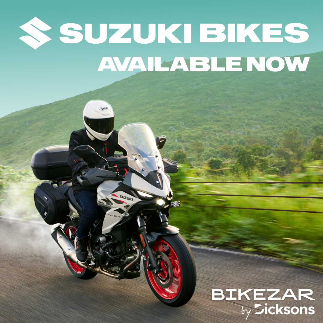 Image of someone riding a Suzuki Bike.